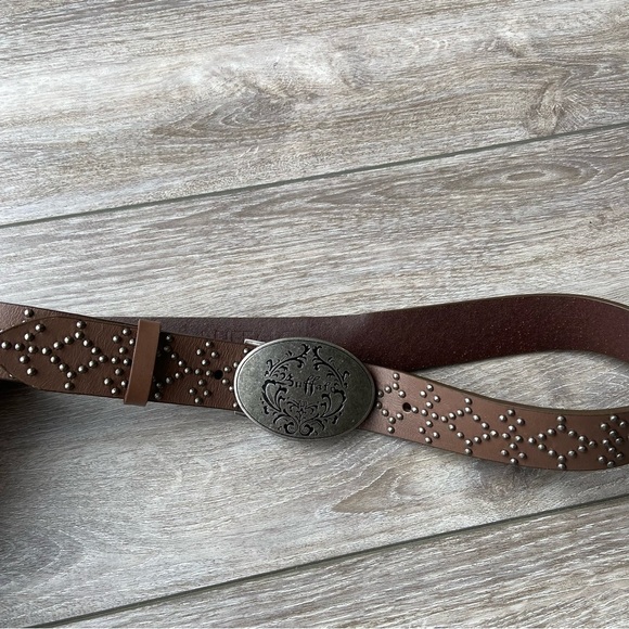Buffalo Cowhide Leather  Studded Belt - Picture 2 of 14